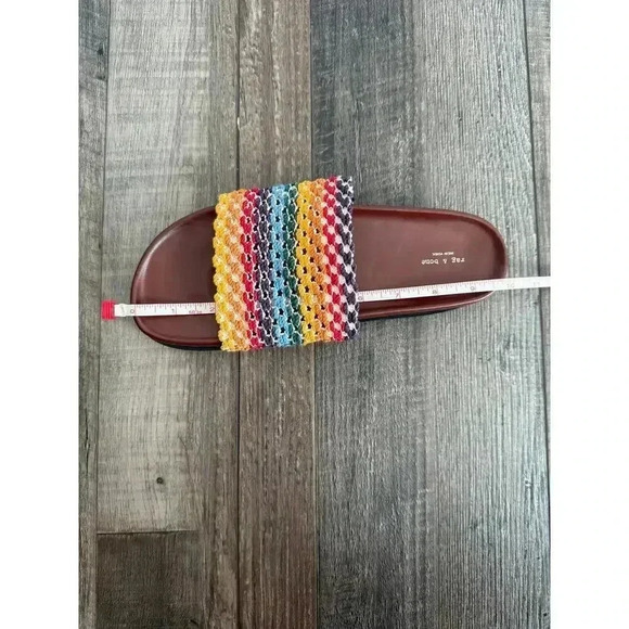 NWT Rag & Bone Bailey Rainbow Slides $325 LGBTQ Summer Crochet US 7 - Picture 11 of 11